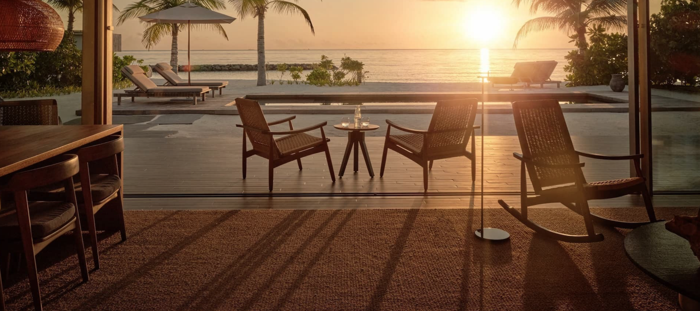 Sunset beach pool · dusk